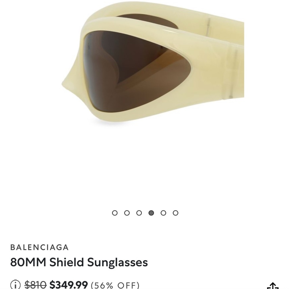 Balenciaga Beige Shield Sunglasses